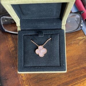 Van Cleef & Arpels Pink Clover Necklace